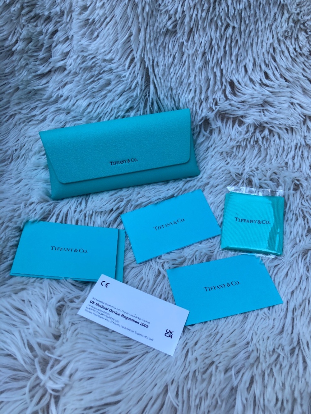 Empty Tiffany Glasses Case with cleaning cloth and information…***Flawed**